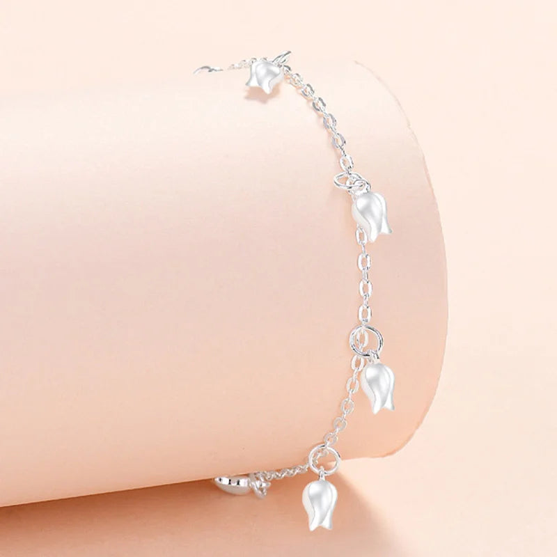 Sterling Silver Tulip Bracelet Flower Girl Birthday Party Gift