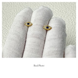 S925 Evil Eyes Earrings w/ Synthetic Sapphire Party Jewelry