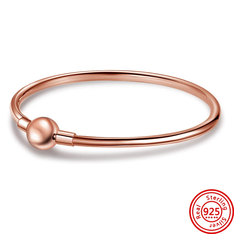 S925 Bucket Buckle Snake Bone Chain Bracelet Heart Bracelet