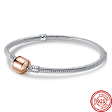 S925 Bucket Buckle Snake Bone Chain Bracelet Heart Bracelet