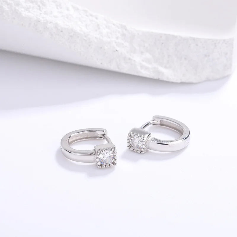 S925 Silver U-Shaped Zircon Earrings for Women