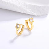S925 Silver U-Shaped Zircon Earrings for Women