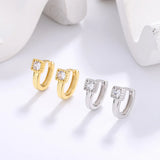 S925 Silver U-Shaped Zircon Earrings for Women