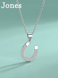 Sterling Silver Horseshoe Necklace - Simple U Type Pendant