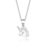 S925 Unicorn Necklace Sterling Silver Simple Elegant Ladies Pendant Jewelry