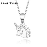 S925 Unicorn Necklace Sterling Silver Simple Elegant Ladies Pendant Jewelry
