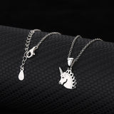 S925 Unicorn Necklace Sterling Silver Simple Elegant Ladies Pendant Jewelry