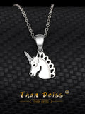 S925 Unicorn Necklace Sterling Silver Simple Elegant Ladies Pendant Jewelry