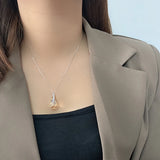 S925 Sterling Silver Love Than Tears Crystal Pendant Necklace