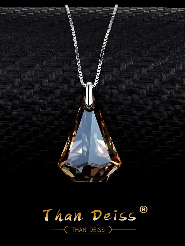 S925 Sterling Silver Love Than Tears Crystal Pendant Necklace