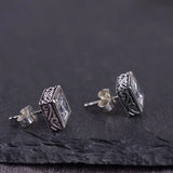 Vintage Square Zircon Agate Stud Earrings