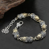 S925 Vintage Money Women's Silver Chain - Men's National Style Bracelet