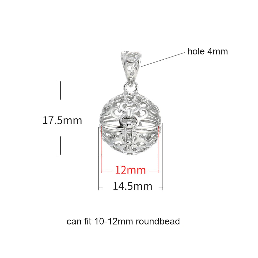 S925 Vintage Pearl Cage Pendant for 10-12mm Pearl or Gemstone