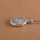 Vintage Oval Carved Photo Clip Pendant 925 Sterling Silver Thai Silver Necklace