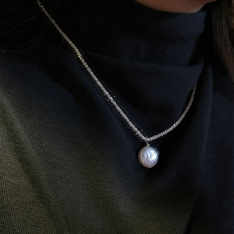 S925 Vintage Baroque Pearl Necklace Mother's Gift