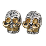 Vintage Thai Silver Skull Earrings Retro Punk Style Jewelry