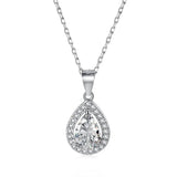 S925 Sterling Silver Vintage Water Drop Diamond Jewelry Set