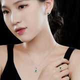 S925 Sterling Silver Vintage Water Drop Diamond Jewelry Set