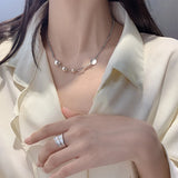 S925 Sterling Silver Round Bead Necklace Gothic Fine Jewelry