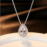 S925 Water Drop Pear Pendant Women's Necklace