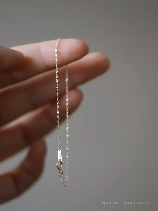 S925 Silver Water Ripple Bracelet Thin Plain Bracelet