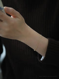 S925 Silver Water Ripple Bracelet Thin Plain Bracelet