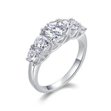 925 Silver Wedding Ring 5 Big Mainstone Moissanite Diamond Engagement Ring