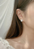 S925 Silver Star Four-leaf Clover Earrings Mozanstone