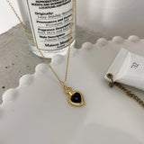 S925 Sterling Silver Agate Crown Heart Pendant Necklace