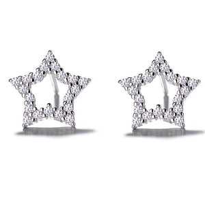 S925 Sterling Silver Women's Five-point Star Earrings European American Gift