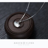 S925 Silver Women's Necklace Ginkgo Leaf Pendant Sweet Chain Jewelry