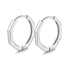 S925 Sterling Silver Round Earrings Classic Geometric Holiday Gift