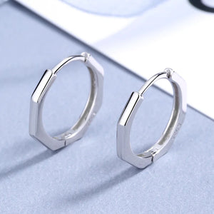 S925 Sterling Silver Round Earrings Classic Geometric Holiday Gift
