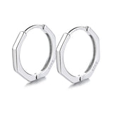 S925 Sterling Silver Round Earrings Classic Geometric Holiday Gift