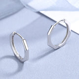 S925 Sterling Silver Round Earrings Classic Geometric Holiday Gift