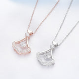S925 Sterling Silver Women's Skirt Fan Necklace