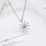 Sunflower Snowflake Pendant Necklace for Women