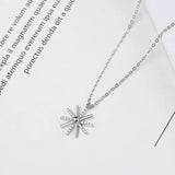 Sunflower Snowflake Pendant Necklace for Women