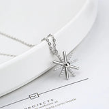 Sunflower Snowflake Pendant Necklace for Women