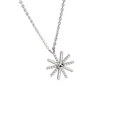 Sunflower Snowflake Pendant Necklace for Women