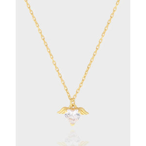 S925 Sterling Silver Love Wing Collar Necklace - Holiday Gift