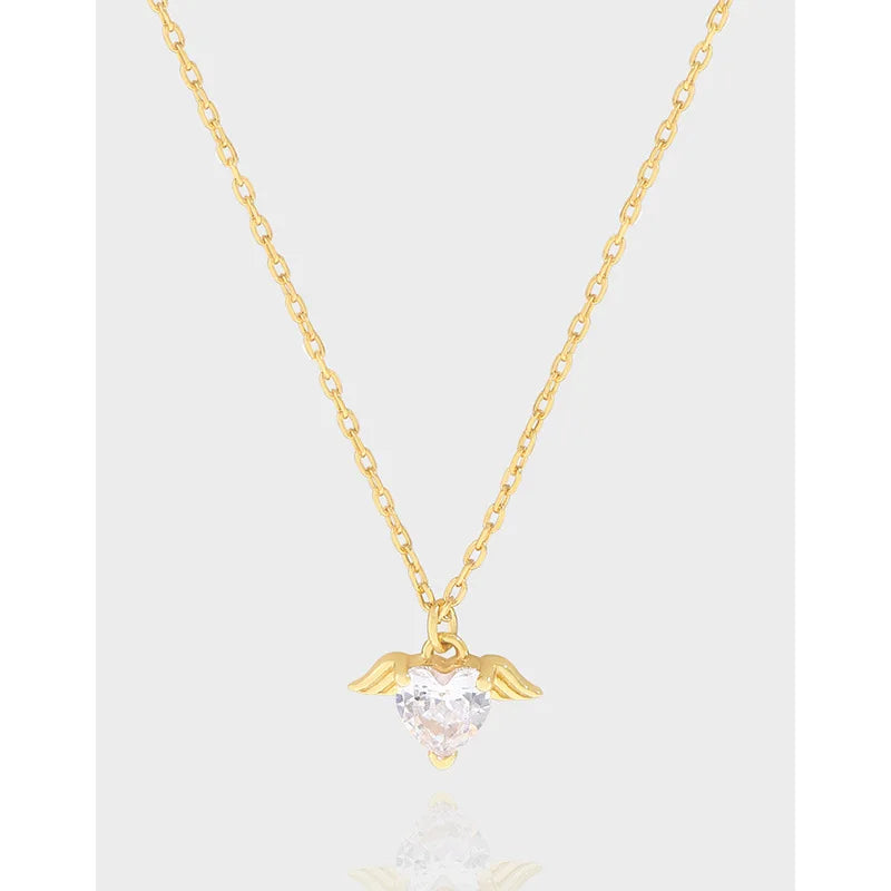 S925 Sterling Silver Love Wing Collar Necklace - Holiday Gift