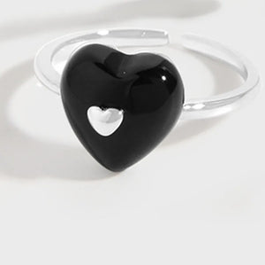 S925 Silver Mini Agate Love Necklace and Ring Set