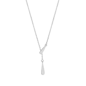 S925 Sterling Silver Women's Sliding Droplet Pendant Necklace