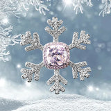 Sterling Silver Snowflake Pendant Necklace Pink Gemstone Earrings