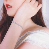 Sterling Silver Zircon Girlfriend Bracelet, Full Diamond Chain Jewelry