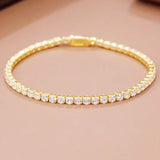Sterling Silver Zircon Girlfriend Bracelet, Full Diamond Chain Jewelry