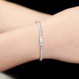 Sterling Silver Zircon Girlfriend Bracelet, Full Diamond Chain Jewelry