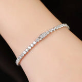 Sterling Silver Zircon Girlfriend Bracelet, Full Diamond Chain Jewelry