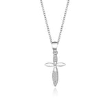 S925 Zircon Cross Pendant Necklace for Women